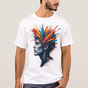 Vibrierende Explosion der Farbengestaltung künstle T-Shirt