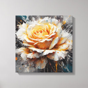 Vibrierende farbenfrohe Rose Leinwanddruck