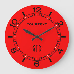 Vibrierende Fire Red Dial to Personalize Große Wanduhr