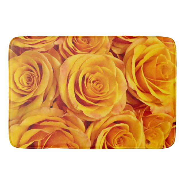 Vibrierende gelbe Rosen Badematte (Vorderseite)