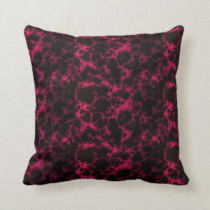 Vibrierende gepunktete rosa und schwarze Flammen Kissen