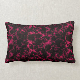 Vibrierende gepunktete rosa und schwarze Flammen Lendenkissen