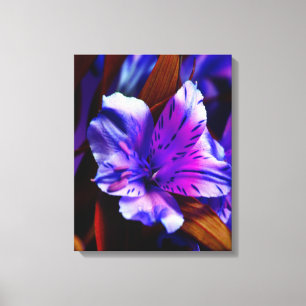 Vibrierende lila Tiger-Lilien-Kunst eingewickelte Leinwanddruck