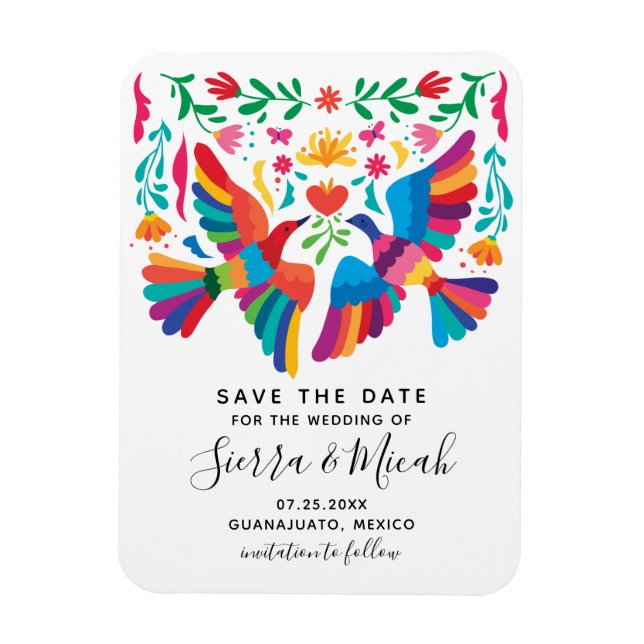 Vibrierende Mexikanerin Inspirred Save the Date Magnet (Vertikal)