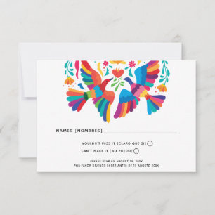 Vibrierende, mexikanisch Inspiriert Hochzeitskarte RSVP Karte