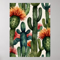 Vibrierende mexikanische Kakteen Art Print