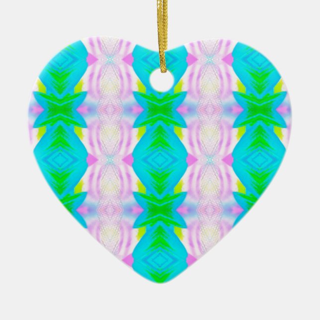 Vibrierende moderne Pastell-abstraktes lineares Keramikornament (Vorne)