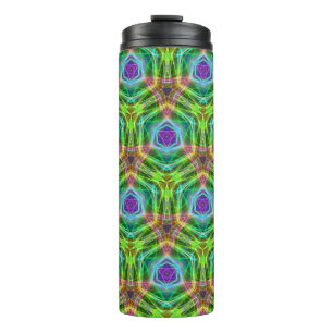 Vibrierende psychedelische Farben und Formen Thermosbecher