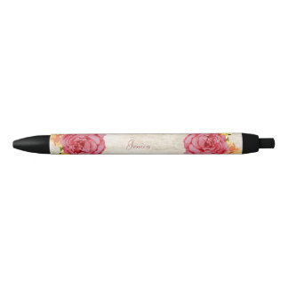 Vibrierende Rose, Land mit Blumen Kugelschreiber