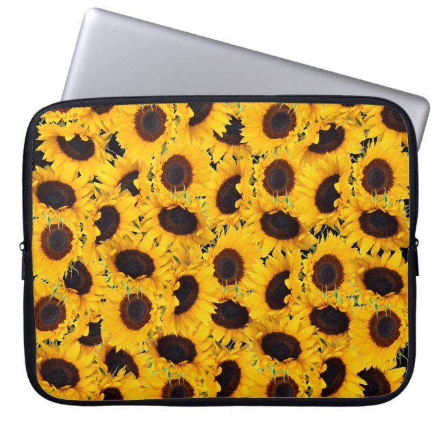 Vibrierende schöne Sonnenblume-Natur-Blumendrucke Laptopschutzhülle (Vorderseite)