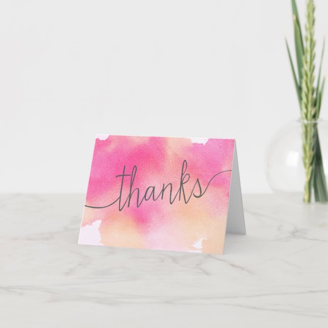 Vibrierende Träume Vielen Dank Note Card / Pink Pe Dankeskarte (Vorderseite)
