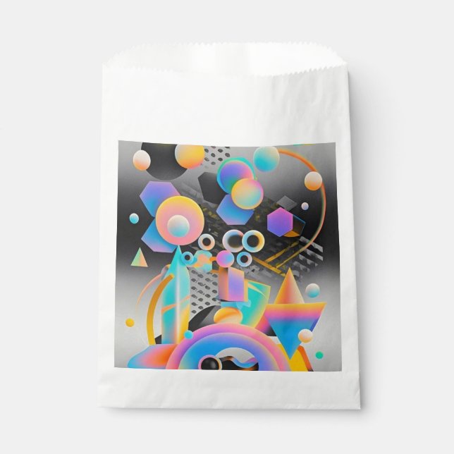Vibrierende und skurrile abstrakte Kunstwerke, geo Geschenktütchen (Vorderseite)