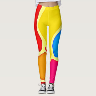 Vibrierende Zellenmuster-Kunst Leggings