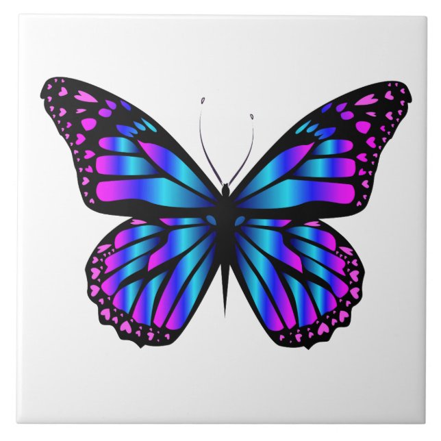 vibrierender Farbschmetterling Fliese (Vorderseite)
