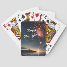 Vibrierender Feuerwerk Night Sky New Year Poker