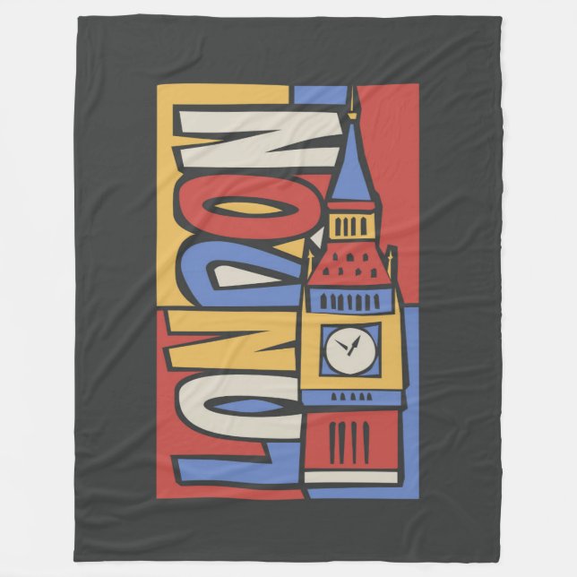 Vibrierender Handrawn Entwurf Londons, England | Fleecedecke (Vorderseite)