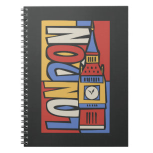 Vibrierender Handrawn Entwurf Londons, England   Notizblock