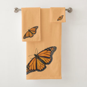 Vibrierender Monarchfalter Wings Fotografie Badhandtuch Set