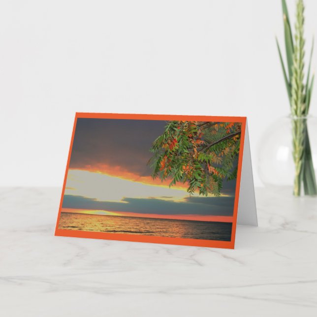 Vibrierender Sonnenuntergang, der an Sie denkt Karte (Vorderseite)