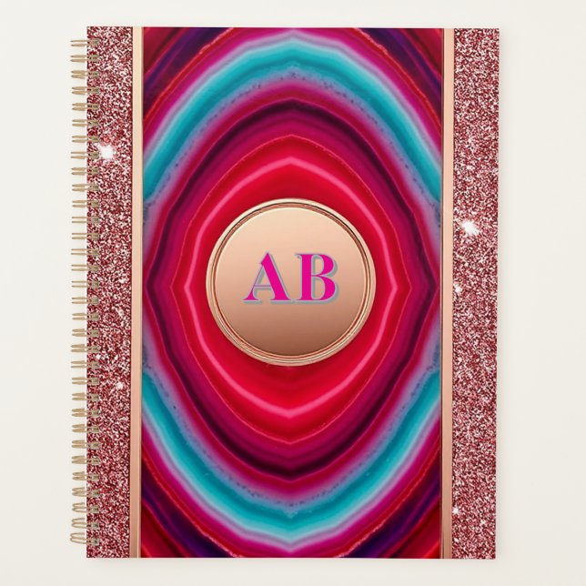 Vibrierendes Abstraktes Agate-Muster mit schlacken Planer (Vorderseite)
