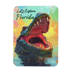 Vibrierendes Alligator-Abenteuer in Florida Magnet