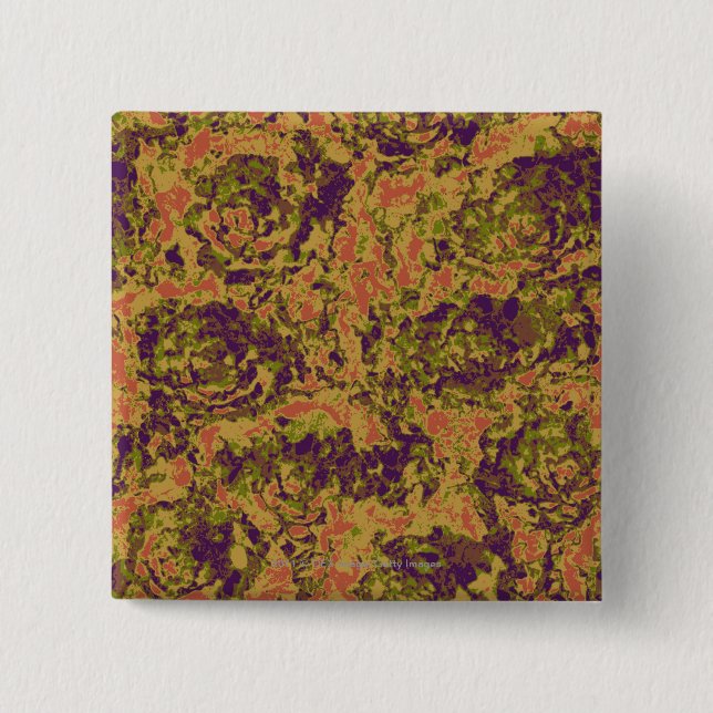 Vibrierendes Blumentarnungsmuster Button (Vorderseite)