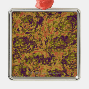 Vibrierendes Blumentarnungsmuster Silbernes Ornament