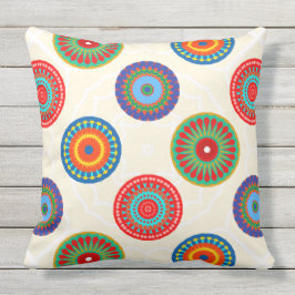 Vibrierendes buntes Sommer-Mandala-Doppeltes Kissen