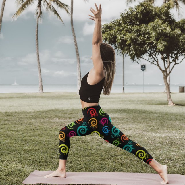 Vibrierendes Design für Leggings der Blumenfusion (Von Creator hochgeladen)