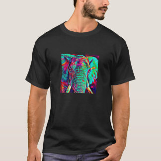 Vibrierendes elektronisches Elefantenkunstdesign T T-Shirt