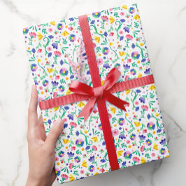 Vibrierendes Fiesta Floral Mexican Party Design Geschenkpapier