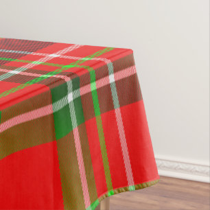 Vibrierendes geometrisches Weihnachtstartan-Muster Tischdecke