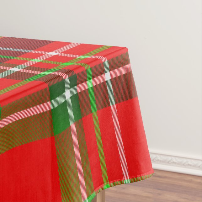 Vibrierendes geometrisches Weihnachtstartan-Muster Tischdecke (Beispiel)