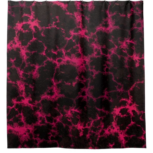 Vibrierendes gepunktetes Goth Rosa und Schwarzes Duschvorhang (Vorderseite)