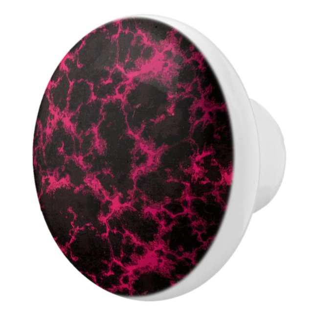 Vibrierendes gepunktetes Goth Rosa und Schwarzes Keramikknauf (Rechts)