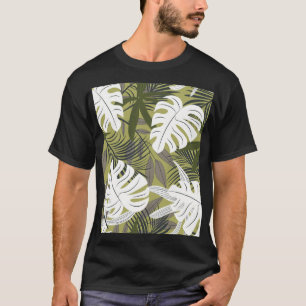 Vibrierendes Muster tropischer Blätter T-Shirt