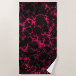 Vibrierendes rosa und schwarzes Goth Strandtuch