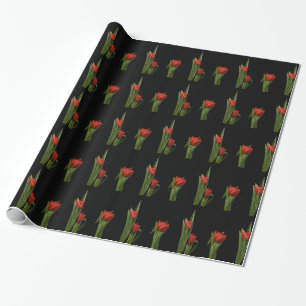 Vibrierendes stilvolles rotes Tulpe-Packpapier Geschenkpapier