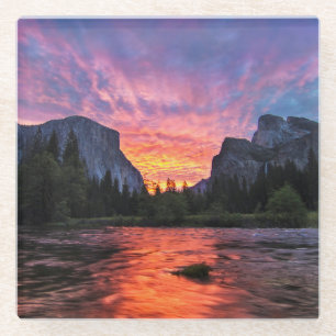 Vibrierendes Tal des Himmel-  Yosemite Glasuntersetzer