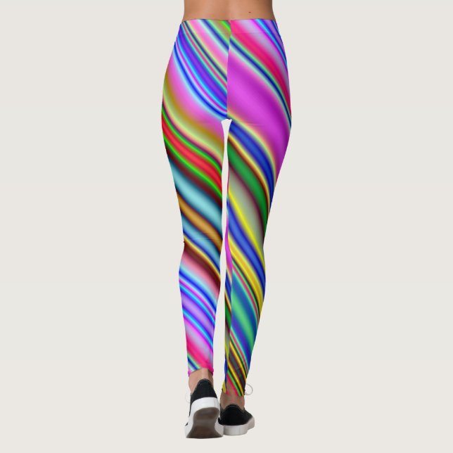 Vibrierendes u. ins Auge fallendes mehrfarbiges Leggings (Rückseite)