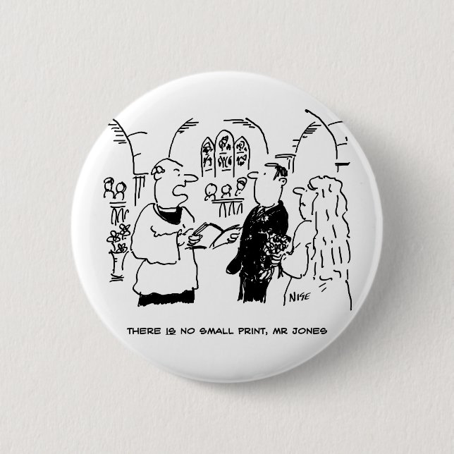Vicar & Bridegroom bei der Hochzeitsheirat-Zeremon Button (Vorderseite)