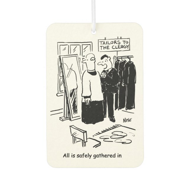 Vicar hat einen Cassock Fitting Church Cartoon Autolufterfrischer (Vorderseite)