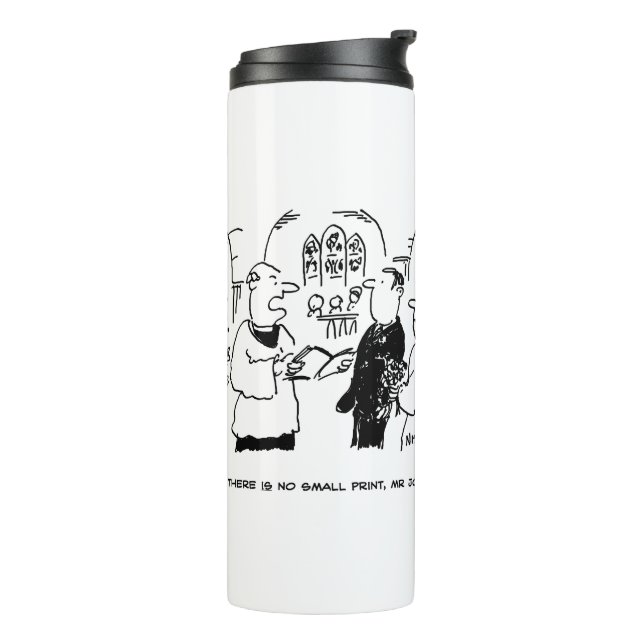 Vicar sagt, dass es keinen kleinen Cartoon für Dru Thermosbecher (Nach links gedreht)