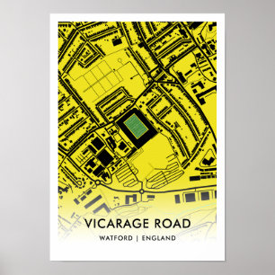 Vicarage Road Poster - Zuhause des Watford FC, Eng