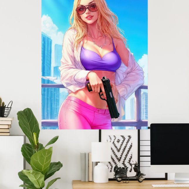 Vice Baby – Miami Heat with a Killer Smile Poster (Heimbüro)