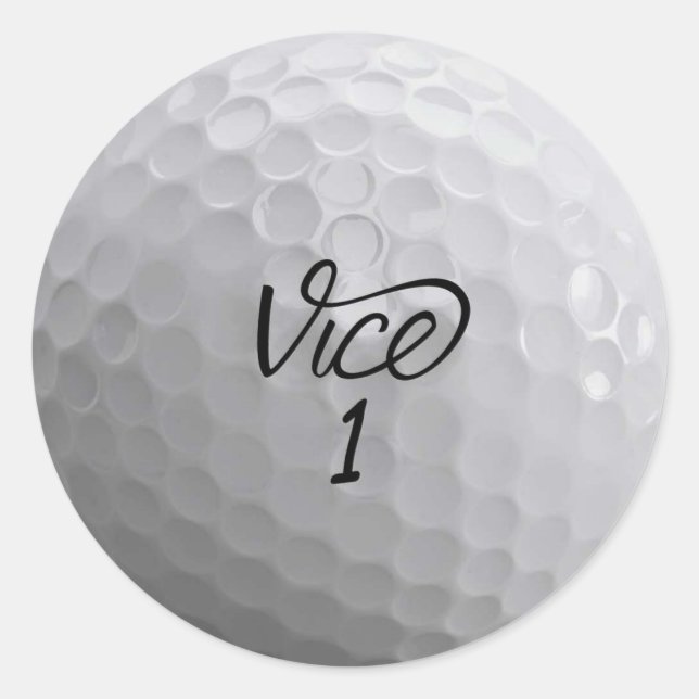 Vice Golf Ball Runder Aufkleber (Vorderseite)