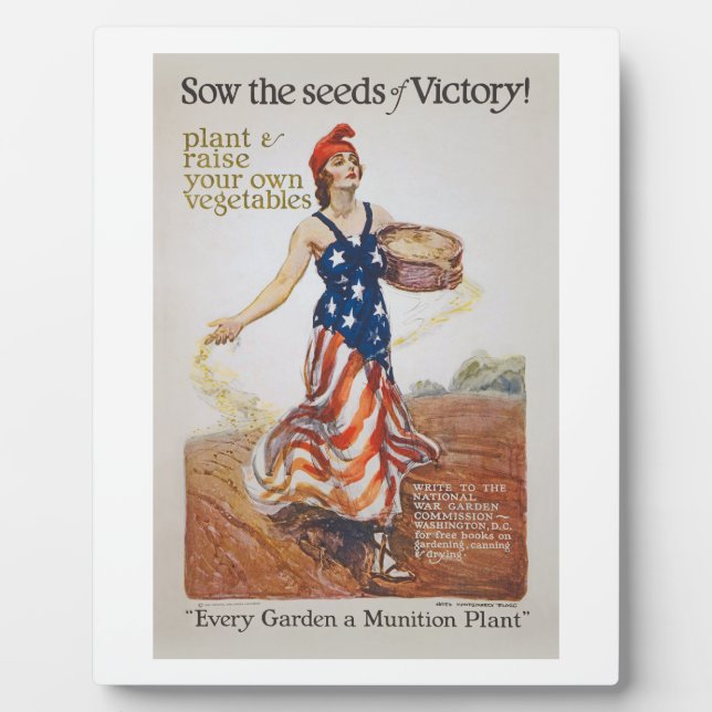Viceggarden Liberty Sow Samen Weltkrieg Propaganda Fotoplatte (Vorderseite)