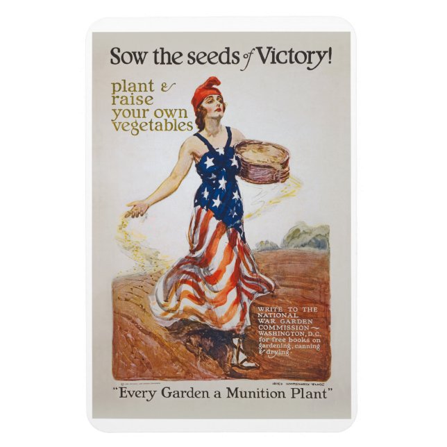 Viceggarden Liberty Sow Samen Weltkrieg Propaganda Magnet (Vertikal)