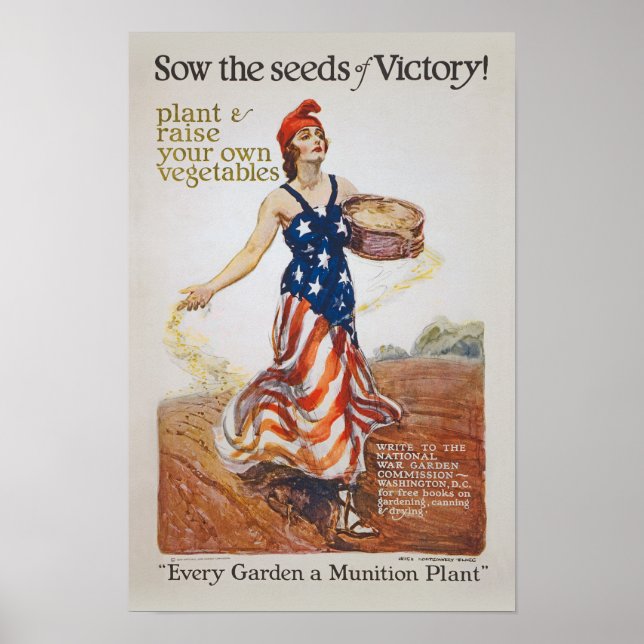 Viceggarden Liberty Sow Samen Weltkrieg Propaganda Poster (Vorne)