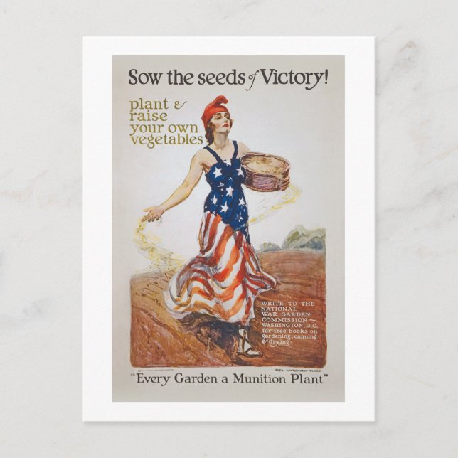 Viceggarden Liberty Sow Samen Weltkrieg Propaganda Postkarte (Vorderseite)